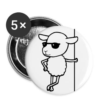 Schaf - Buttons groß 56 mm (5er Pack) - Weiß - Vorne