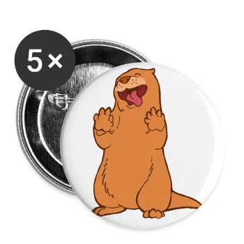 Otter der tanzt - Buttons groß 56 mm (5er Pack) - Weiß - Vorne