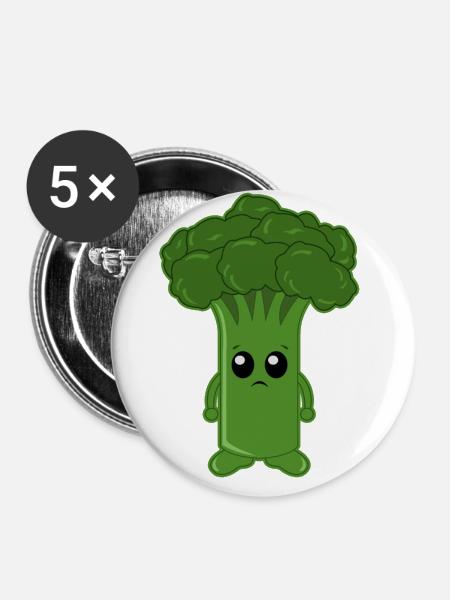 Sad Brocolli - Buttons groß 56 mm (5er Pack) - Weiß