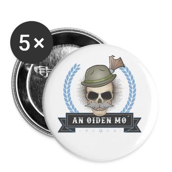 Bayern Bayrisch lustig Heimat Geschenk Geburtstag - Buttons groß 56 mm (5er Pack) - Weiß - Vorne