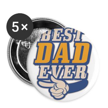 Meilleur papa jamais - Dad & Son Funny Matching - Lot de 5 grands badges (56 mm) - blanc - Devant