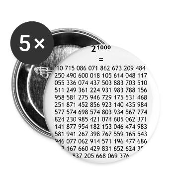 Maths - Lot de 5 grands badges (56 mm) - blanc - Devant