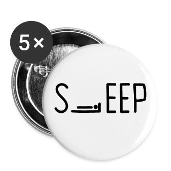 SLEEP Schlafen - Buttons groß 56 mm (5er Pack) - Weiß - Vorne