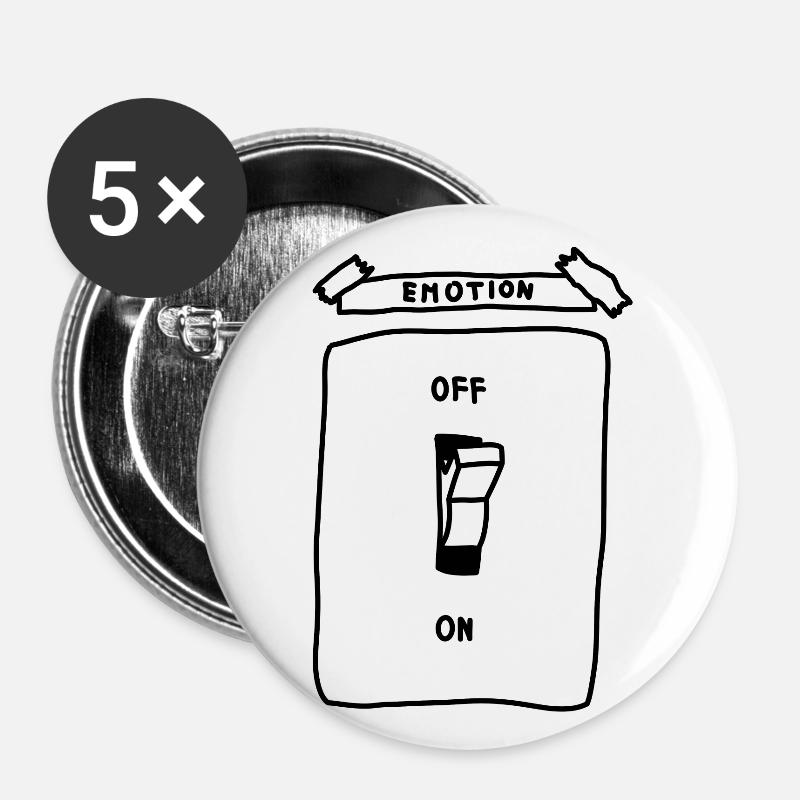 emotion on off / on off - Buttons large 2.2''/56 mm (5-pack) - white