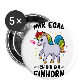 I do not care I Am A Unicorn - Horse Gift - Buttons large 2.2''/56 mm (5-pack) - white - Front