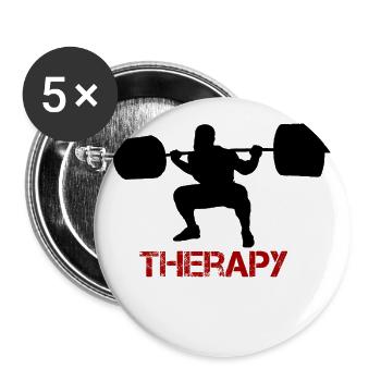 Therapy Bodybuilding Powerlifting Lifting Gym - Buttons groß 56 mm (5er Pack) - Weiß - Vorne