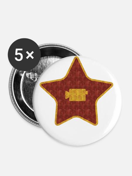 Kameramann / Film - Buttons groß 56 mm (5er Pack) - Weiß