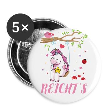 Mir Reichts Ich Geh Schaukeln Einhorn Geschenk - Buttons groß 56 mm (5er Pack) - Weiß - Vorne