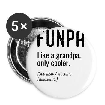 Funpa Funny grandfather - Buttons large 2.2''/56 mm (5-pack) - white - Front