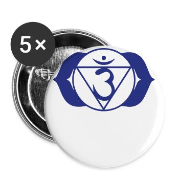 Chakra Sacred Symbol Yoga Meditation Gift Brow - Buttons large 2.2''/56 mm (5-pack) - white - Front