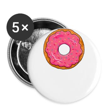 Donut with frosting candy sugar sprinkles - Buttons large 2.2''/56 mm (5-pack) - white - Front