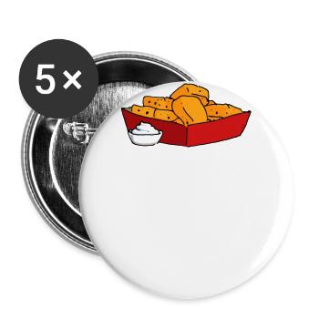 Chicken Nuggets Chicken Nuggs Fast Food Hunger - Buttons large 2.2''/56 mm (5-pack) - white - Front