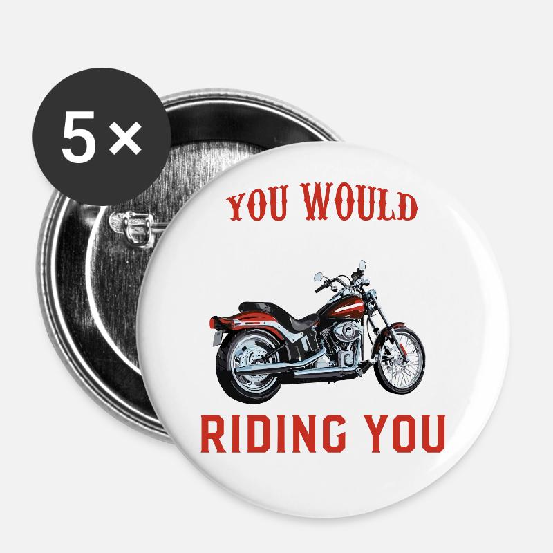 Biker motorcycle - Buttons large 2.2''/56 mm (5-pack) - white
