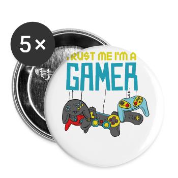 Trust Me I'm A Gamer - Buttons groß 56 mm (5er Pack) - Weiß - Vorne