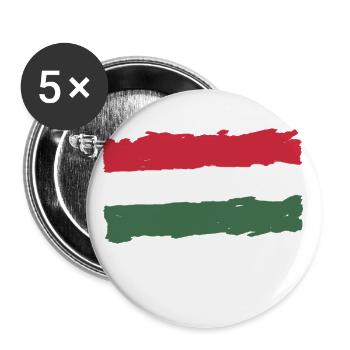 Magyarország zászló - Ungarn Flagge - Hungary flag - Buttons groß 56 mm (5er Pack) - Weiß - Vorne