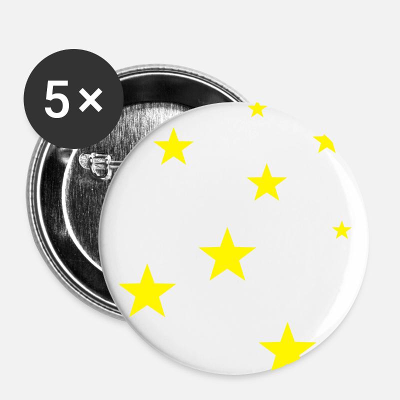 stars - Buttons large 2.2''/56 mm (5-pack) - white