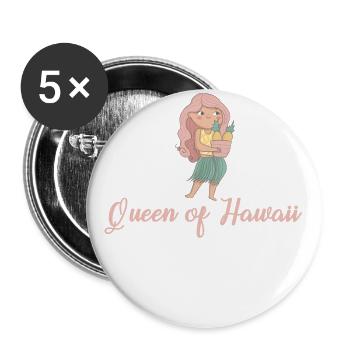 Hawaii Queen - Buttons large 2.2''/56 mm (5-pack) - white - Front