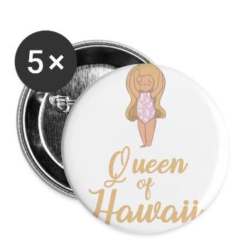 Hawaii Queen - Buttons large 2.2''/56 mm (5-pack) - white - Front