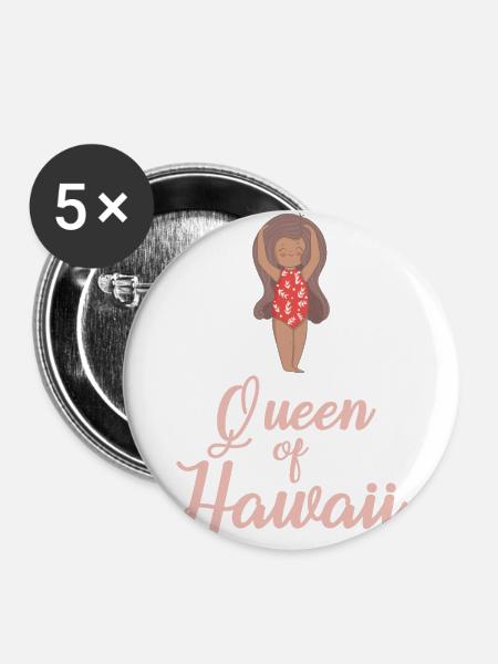 Hawaii - Buttons groß 56 mm (5er Pack) - Weiß