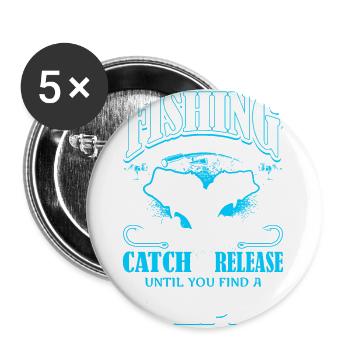 Dating Angler Fischer angeln fischen Geschenk - Buttons groß 56 mm (5er Pack) - Weiß - Vorne