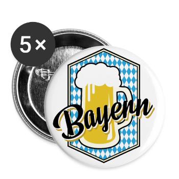 Bayern Beer Mug Chemise Bleu Blanc - Lot de 5 grands badges (56 mm) - blanc - Devant