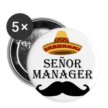 Senor Manager Señor Management Mexico - Buttons large 2.2''/56 mm (5-pack) - white - Front