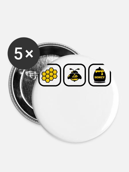 Imker - Buttons groß 56 mm (5er Pack) - Weiß