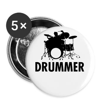 Drummer - Buttons large 2.2''/56 mm (5-pack) - white - Front