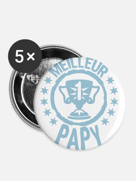 Opa besten Cup-Trophäe Trophäe premie - Buttons groß 56 mm (5er Pack) - Weiß