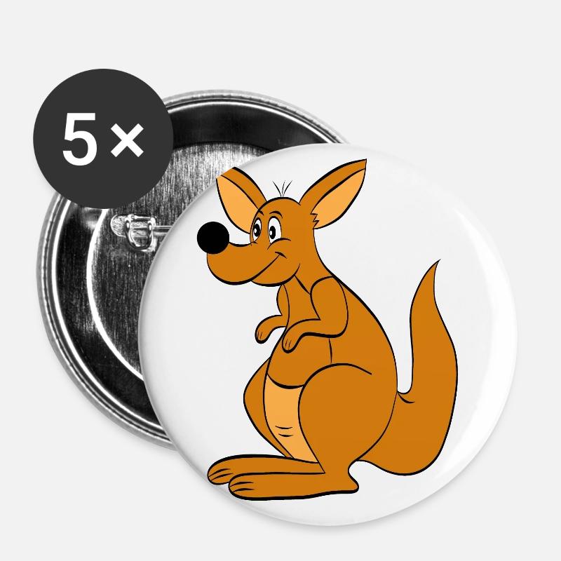 Kangaroo kangaroo - Buttons large 2.2''/56 mm (5-pack) - white