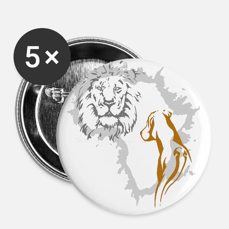 Rhodesian Ridgeback Lion Africa Lover RR - Buttons large 2.2''/56 mm (5-pack) - white