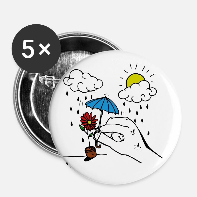 Rain - Buttons large 2.2''/56 mm (5-pack) - white