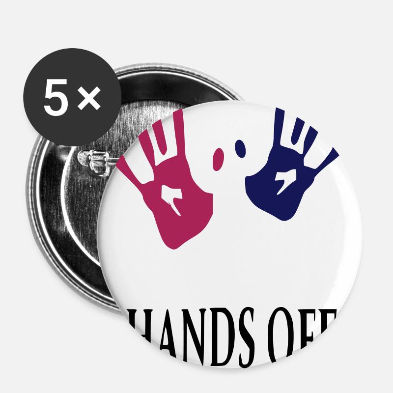 hands off - Buttons large 2.2''/56 mm (5-pack) - white