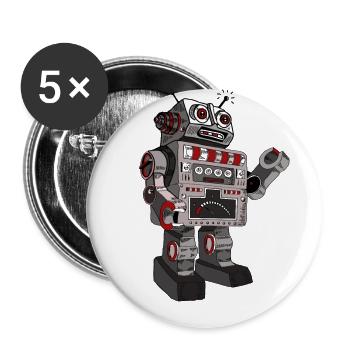 robot robby mr. robot scifi android toy retro pc - Buttons large 2.2''/56 mm (5-pack) - white - Front