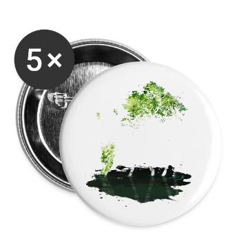 Hirsch Natur WIld - Buttons groß 56 mm (5er Pack) - Weiß - Vorne
