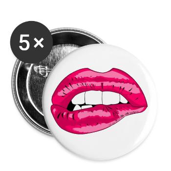 Team Braut weiss Junggesellenabschied Team shirt - Buttons groß 56 mm (5er Pack) - Weiß - Vorne