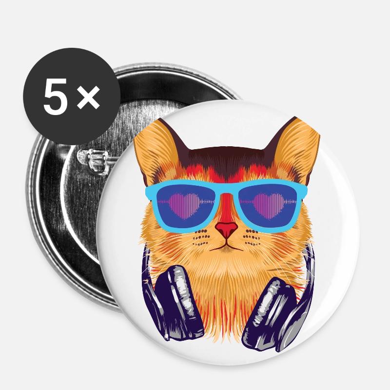 The CoolCat - Buttons large 2.2''/56 mm (5-pack) - white