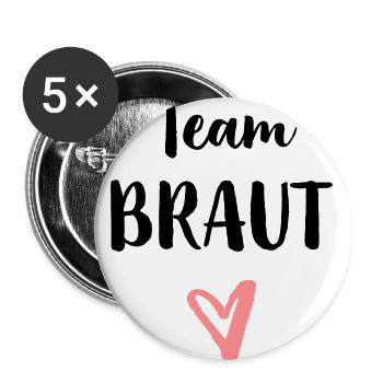 Team bride heart bachelor party - Buttons large 2.2''/56 mm (5-pack) - white - Front