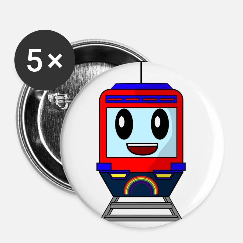 Train - Buttons large 2.2''/56 mm (5-pack) - white