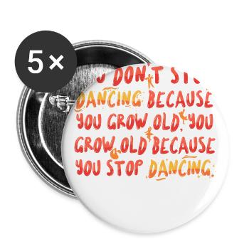 Tanzlehrer Tanzen Tänzer Tanzschule Geschenk - Buttons groß 56 mm (5er Pack) - Weiß - Vorne