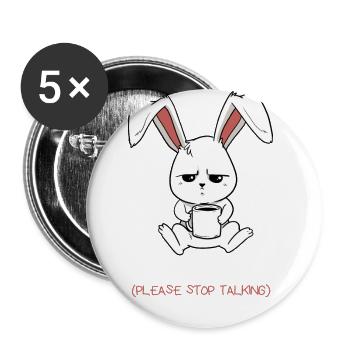 Coffee Bunny Early Morning Rabbit Tired Gift - Buttons large 2.2''/56 mm (5-pack) - white - Front