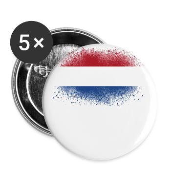 Holland grunge flag Netherlands funny gift - Buttons large 2.2''/56 mm (5-pack) - white - Front