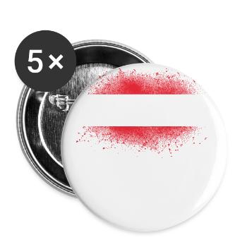 Austria Grunge Austrian Flag Gift - Buttons large 2.2''/56 mm (5-pack) - white - Front