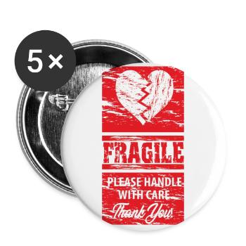 Amour, Célibataire, Coeur, Cadeau, Idée Cadeau - Lot de 5 grands badges (56 mm) - blanc - Devant