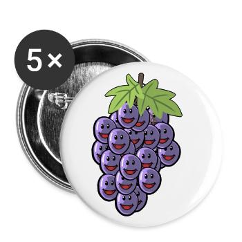 Trauben Weintrauben Wein Geschenk Rebe Traube - Buttons groß 56 mm (5er Pack) - Weiß - Vorne