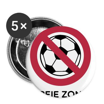 Anti Fussball - Buttons groß 56 mm (5er Pack) - Weiß - Vorne