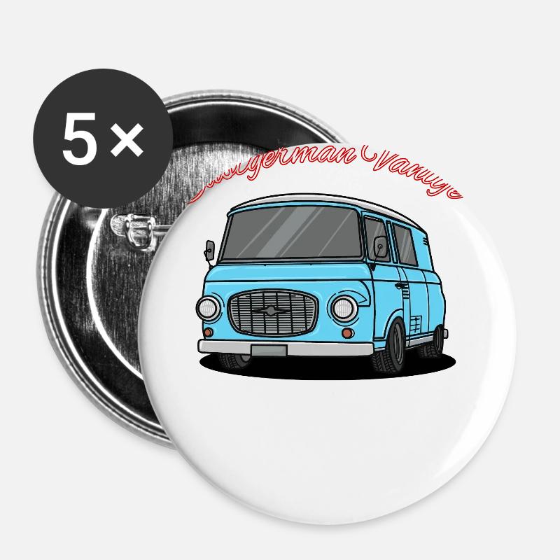 eastgerman vanlife GDR - Buttons large 2.2''/56 mm (5-pack) - white