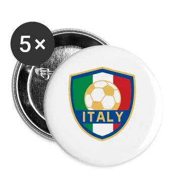Italien Fußball - Buttons groß 56 mm (5er Pack) - Weiß - Vorne