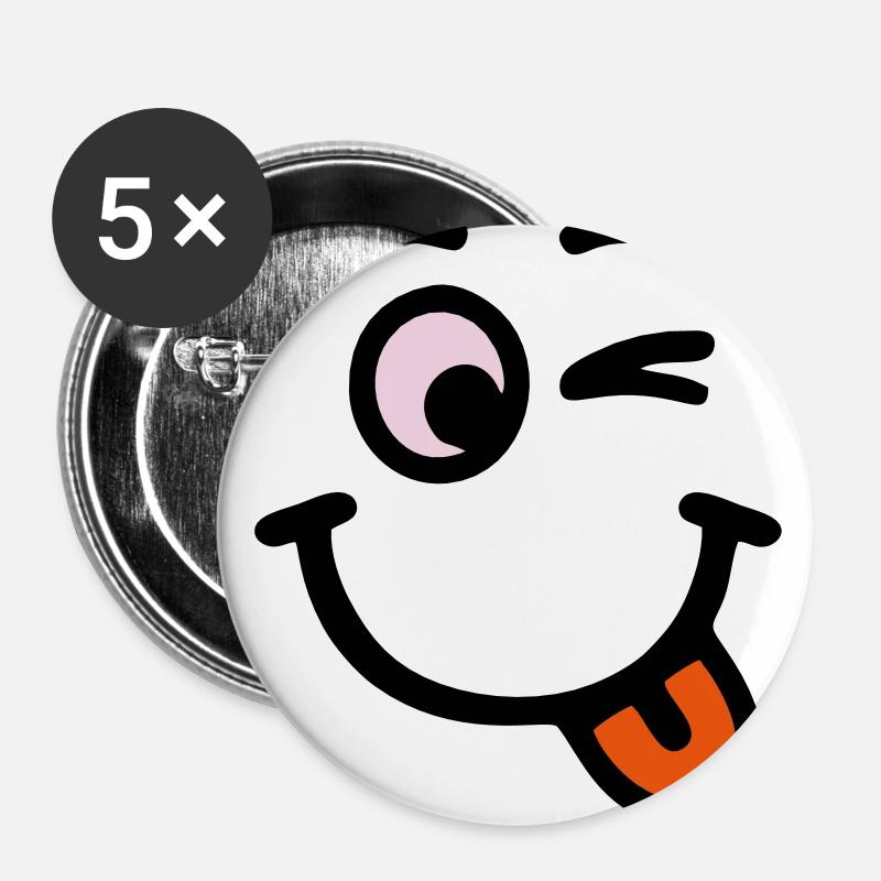 Funny - Buttons large 2.2''/56 mm (5-pack) - white