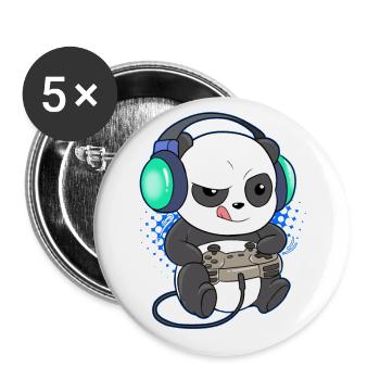 Console de jeu vidéo Gamer Gaming Gaming Gaming - Lot de 5 grands badges (56 mm) - blanc - Devant